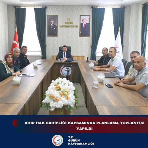 📍 Ahır Hak Sahipliği Kapsamında Planlama Toplantısı Yapıldı.