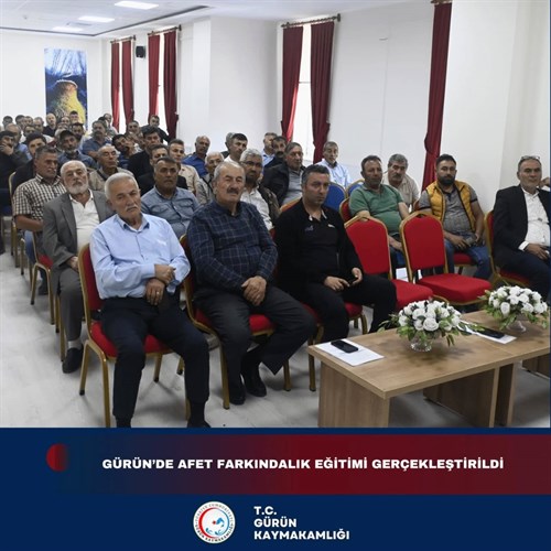 📍 Gürün’de Afet Farkındalık Eğitimi Gerçekleştirildi